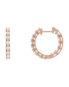Brinco de Aro Dentro e Fora em Ouro 14k com Diamantes de Laboratório – Modelo 3
