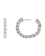 Brinco de Aro Dentro e Fora em Ouro 14k com Diamantes Naturais – Modelo 3