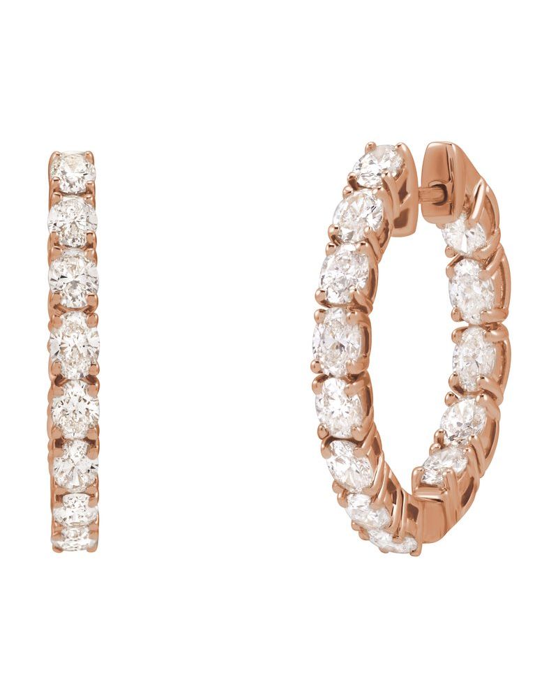 Brinco de Aro Dentro e Fora em Ouro 14k com Diamantes Naturais – Modelo 3