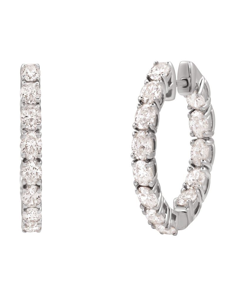 Brinco de Aro Dentro e Fora em Ouro 14k com Diamantes Naturais – Modelo 3