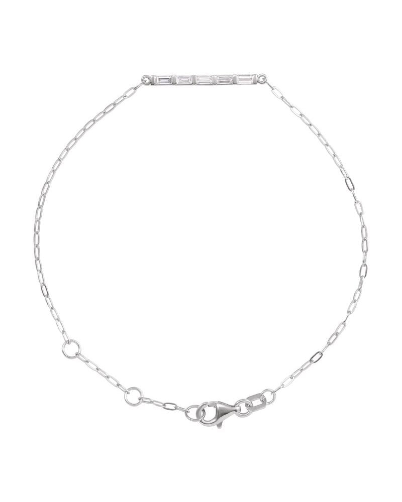Pulseira Barra Elos Cravejada em Ouro 14k com Diamantes Naturais