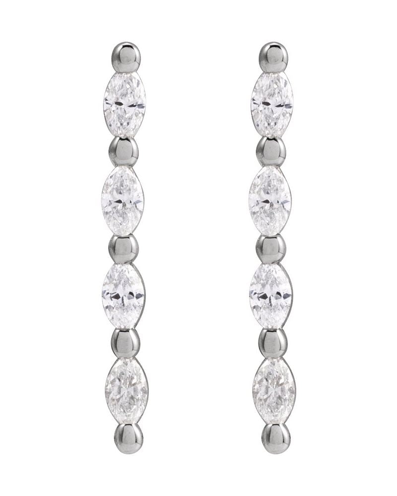 Brinco Barra Cravejado em Ouro 14k com Diamantes Naturais – Modelo 9