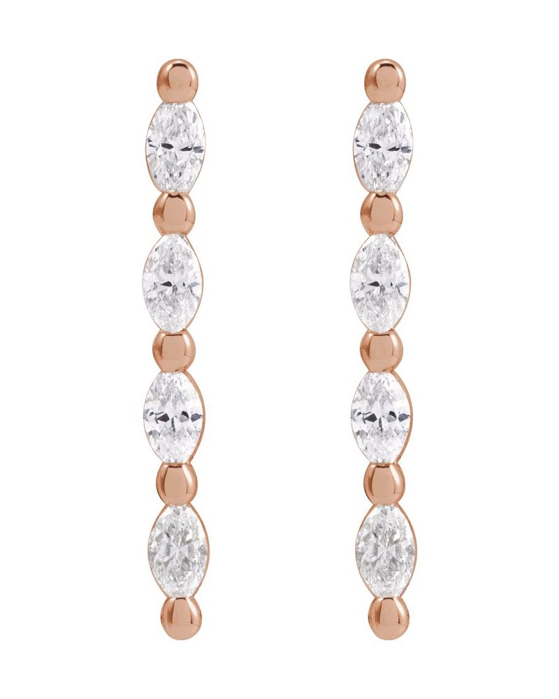 Brinco Barra Cravejado em Ouro 14k com Diamantes Naturais – Modelo 9