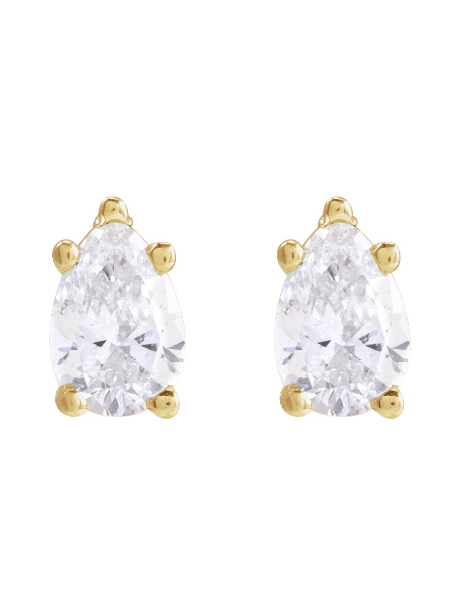 Brinco Gota em Ouro 14k com Diamantes de Laboratório