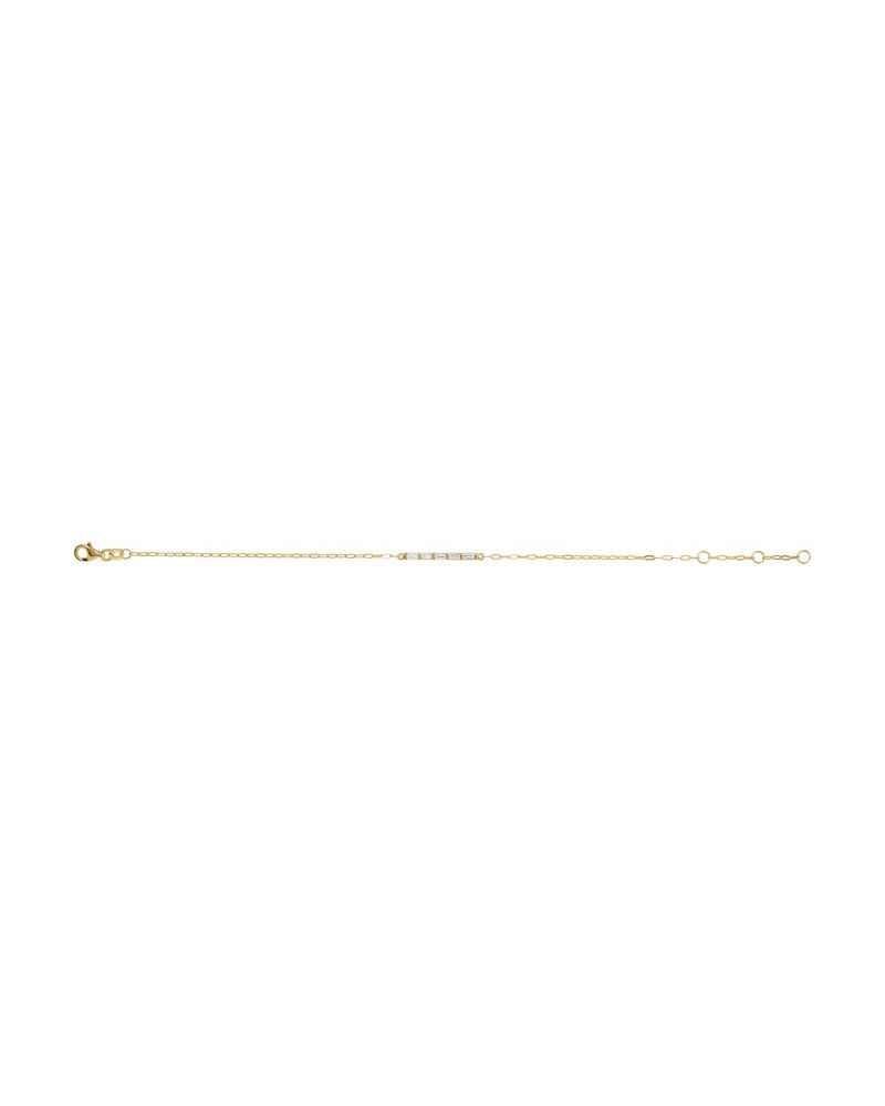 Pulseira Barra Elos Cravejada em Ouro 14k com Diamantes Naturais