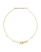 Pulseira Barra Elos Cravejada em Ouro 14k com Diamantes Naturais