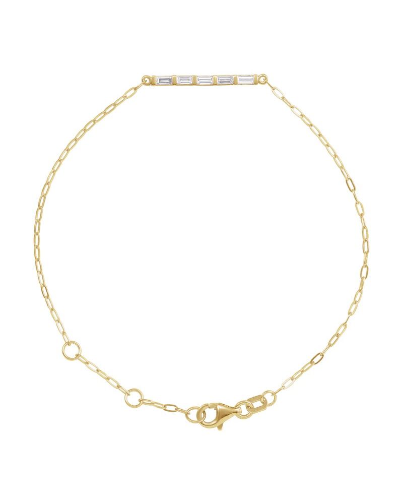 Pulseira Barra Elos Cravejada em Ouro 14k com Diamantes Naturais