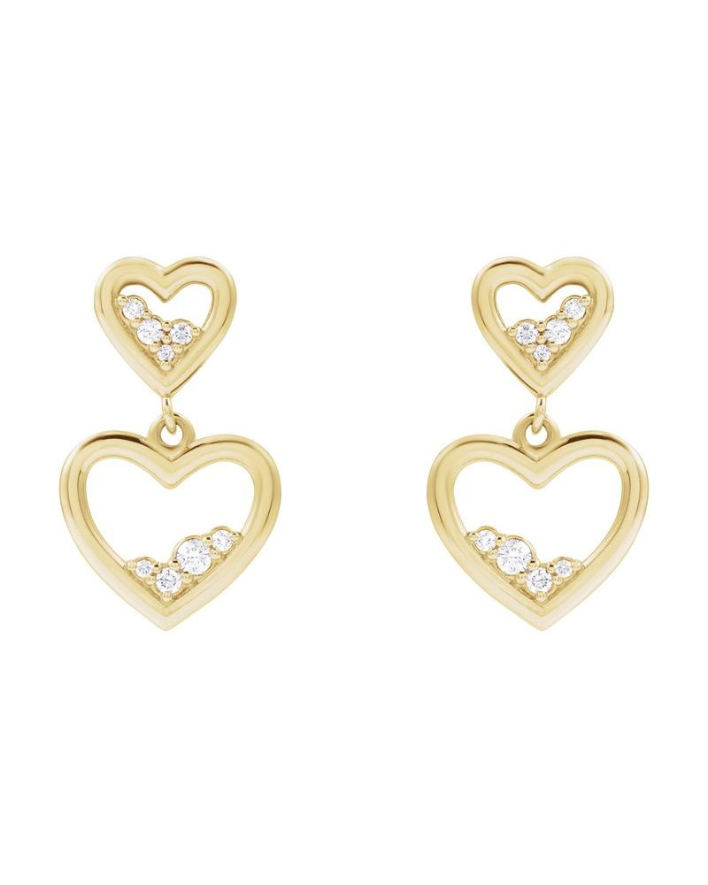 Brinco Coração Cravejado em Ouro 14k com Diamantes Naturais – Modelo 4