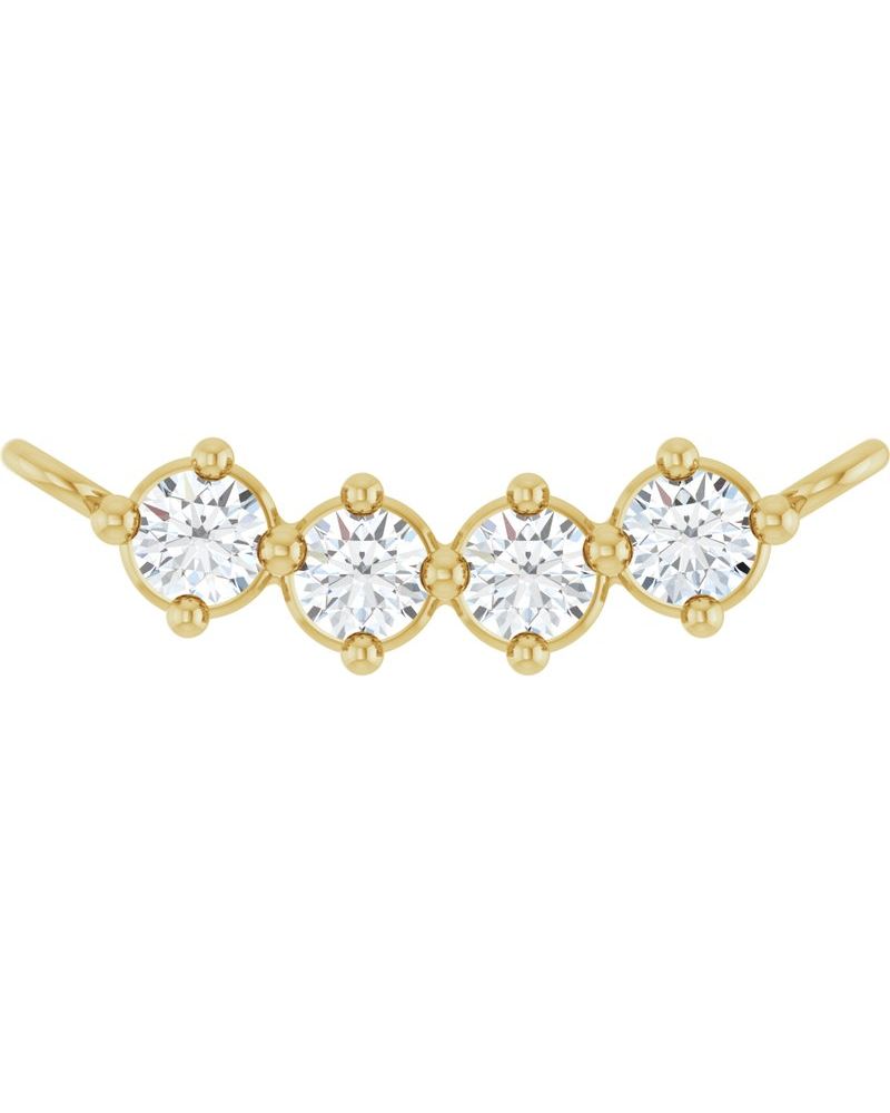 Colar Família Barra em Ouro 14k com Diamantes de Laboratório – Modelo 3