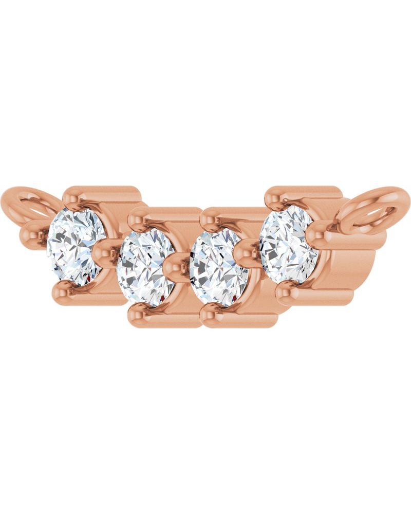 Colar Família Barra em Ouro 14k com Diamantes de Laboratório – Modelo 3
