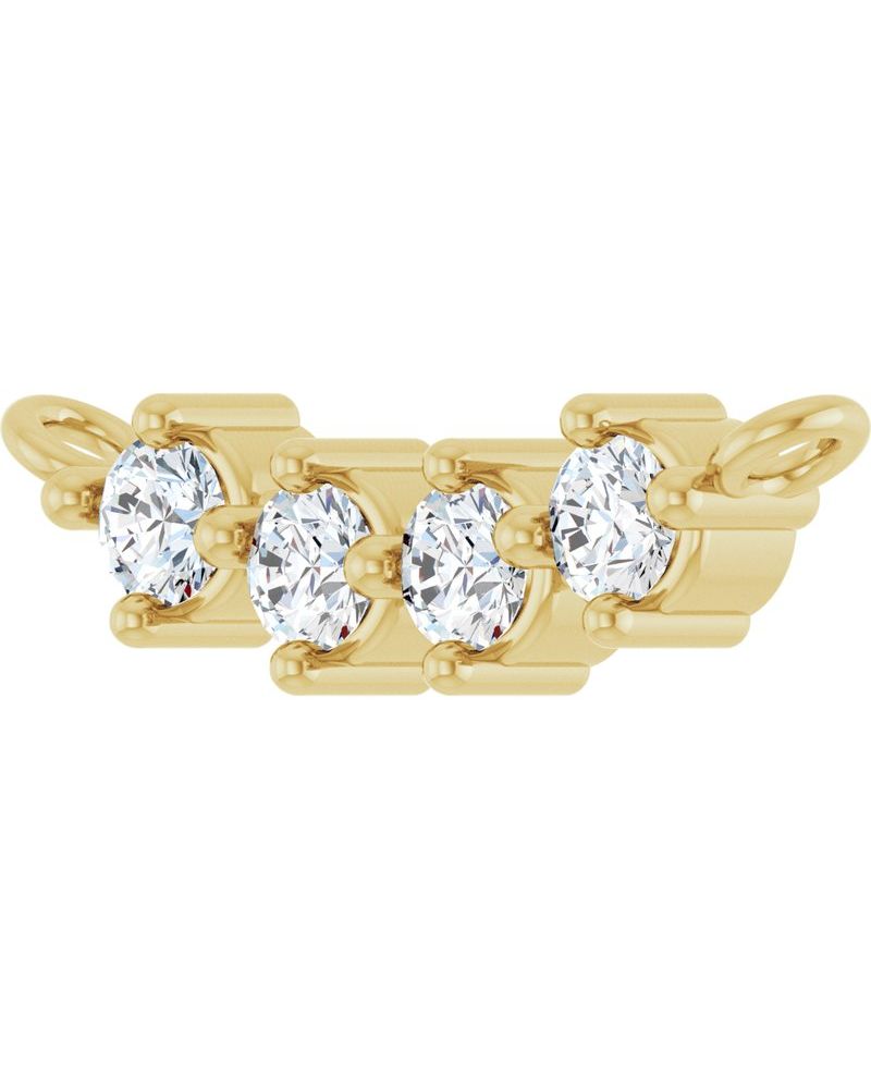 Colar Família Barra em Ouro 14k com Diamantes de Laboratório – Modelo 3