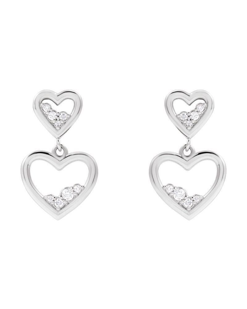 Brinco Coração Cravejado em Ouro 14k com Diamantes Naturais – Modelo 4