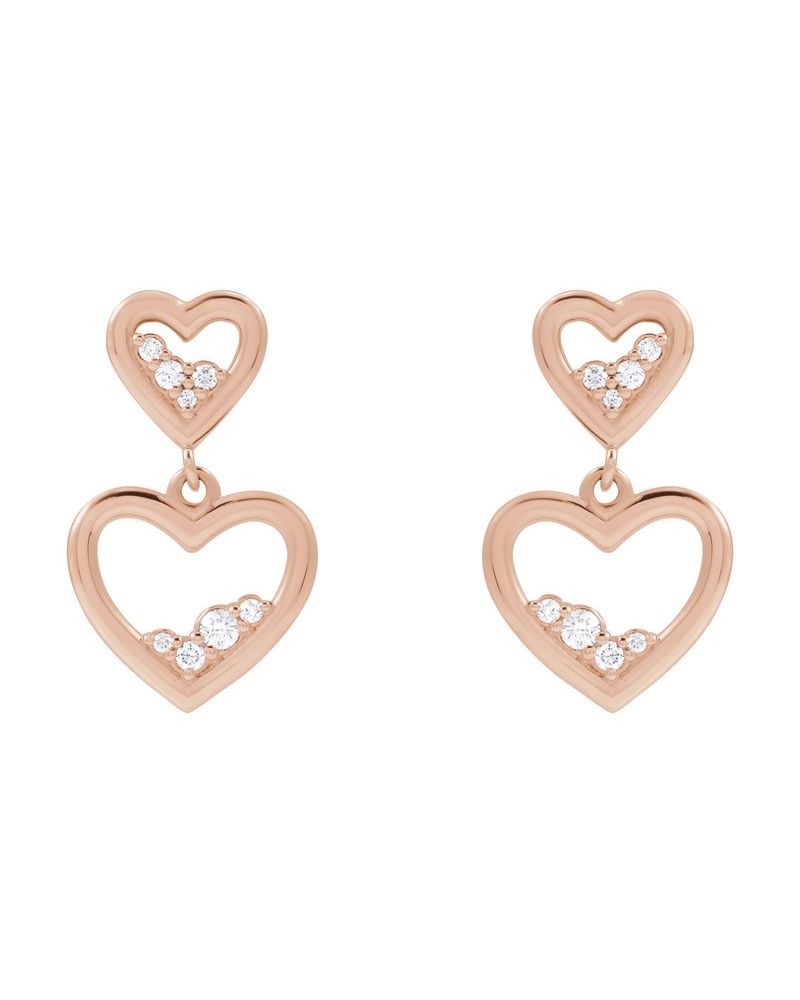 Brinco Coração Cravejado em Ouro 14k com Diamantes Naturais – Modelo 4