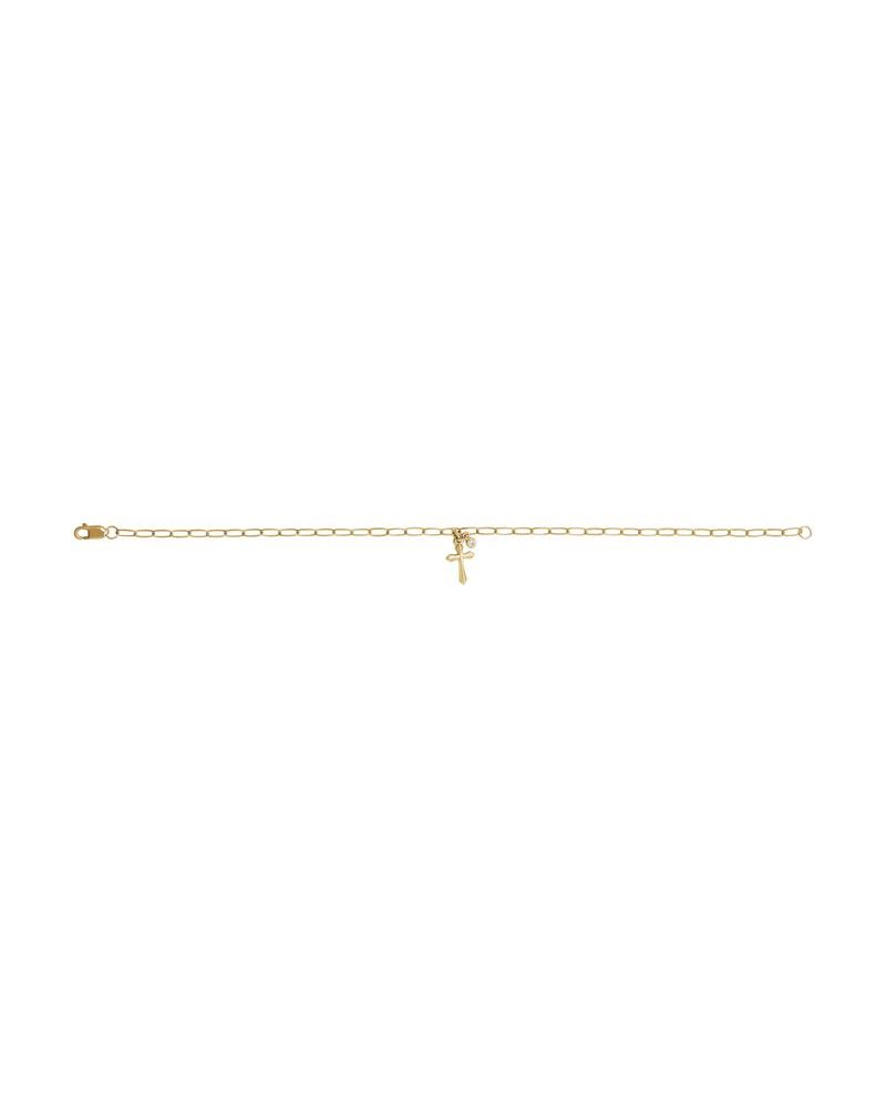 Pulseira Cruz Berloque em Ouro 14k com Diamantes Naturais