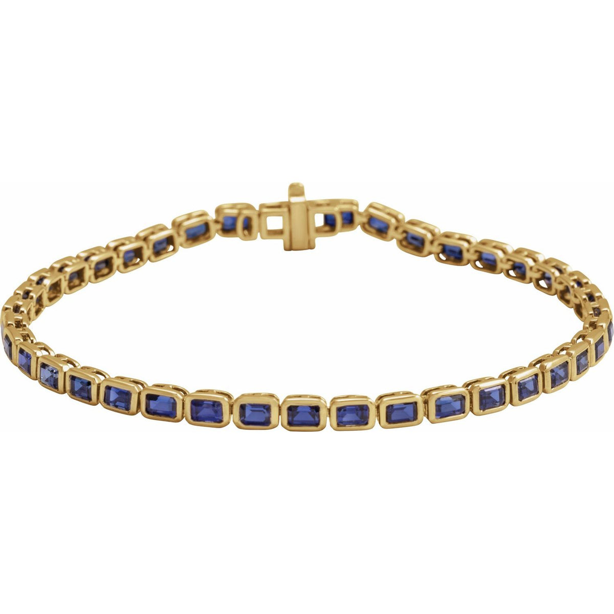 Pulseira riviera safira – Ouro Amarelo 14k