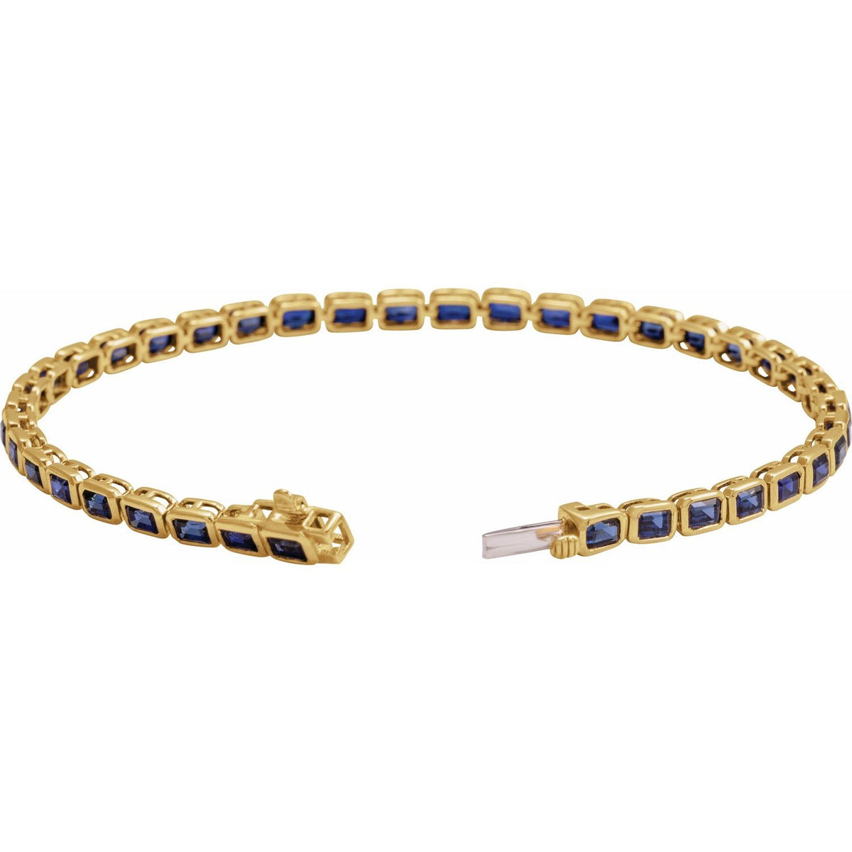 Pulseira riviera safira – Ouro Amarelo 14k