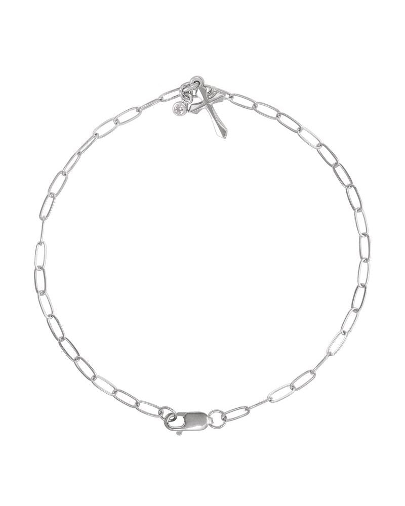 Pulseira Cruz Berloque em Ouro 14k com Diamantes Naturais