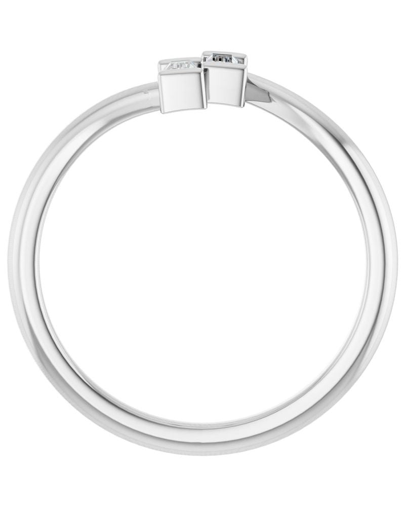 Anel Duas Pedras em Ouro 14k com Diamantes Naturais – Modelo 3