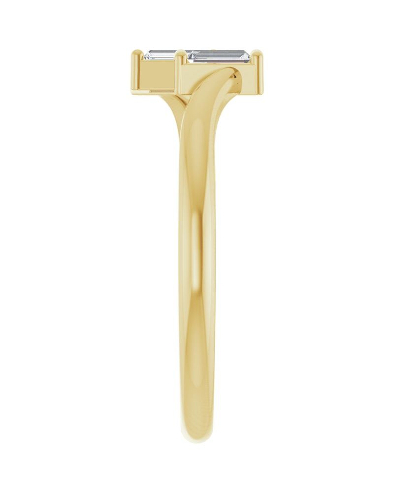 Anel Duas Pedras em Ouro 14k com Diamantes Naturais – Modelo 3