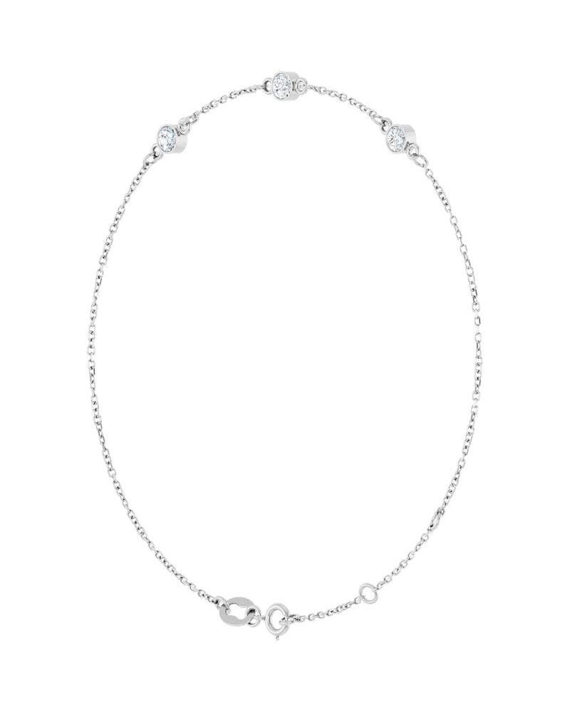 Pulseira Elos com Cravação Bezel em Ouro 14k com Diamantes de Laboratório