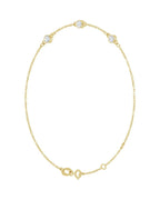 Pulseira Elos com Cravação Bezel em Ouro 14k com Diamantes de Laboratório