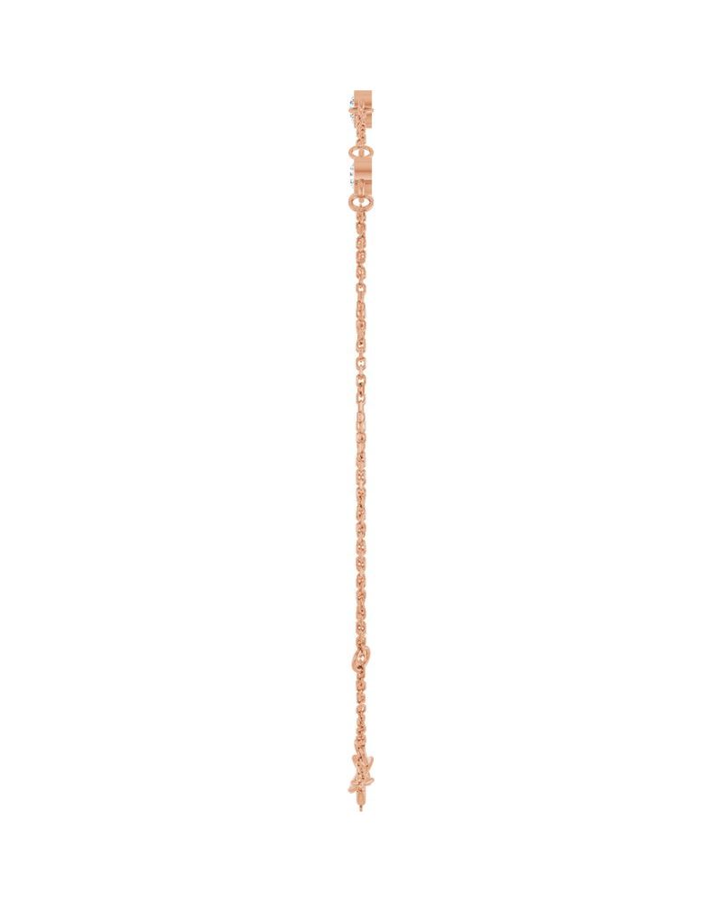 Pulseira Elos com Cravação Bezel em Ouro 14k com Diamantes de Laboratório
