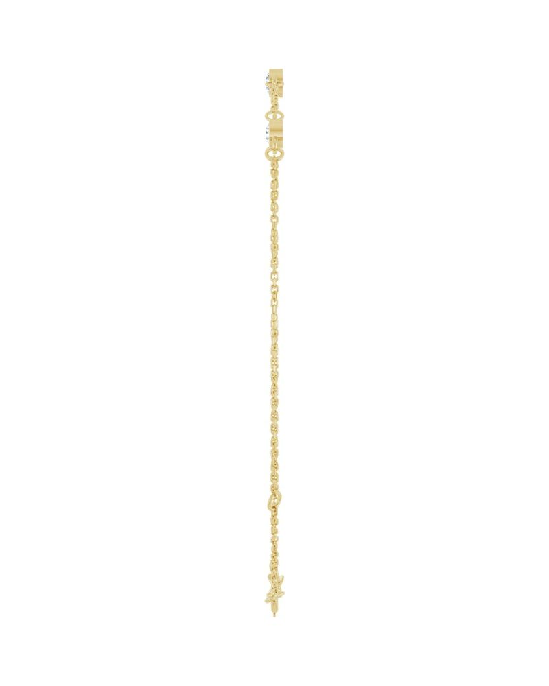 Pulseira Elos com Cravação Bezel em Ouro 14k com Diamantes Naturais