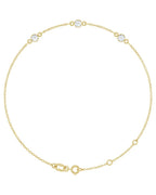 Pulseira Elos com Cravação Bezel em Ouro 14k com Diamantes de Laboratório
