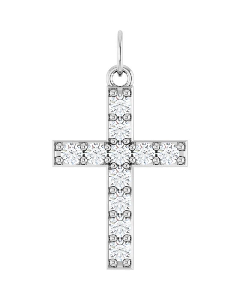 Pingente Cruz Cravejado em Ouro 14k com Diamantes de Laboratório – Modelo 5