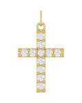 Pingente Cruz Cravejado em Ouro 14k com Diamantes de Laboratório – Modelo 5