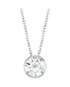 Colar Solitário com Cravação Bezel em Ouro 14k com Diamantes de Laboratório – Modelo 2