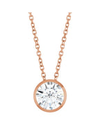 Colar Solitário com Cravação Bezel em Ouro 14k com Diamantes de Laboratório – Modelo 2