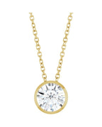 Colar Solitário com Cravação Bezel em Ouro 14k com Diamantes de Laboratório – Modelo 2