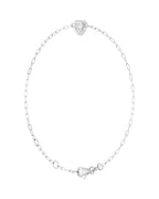 Pulseira Coração e Elos Clipe Elos em Ouro 14k com Diamantes Naturais