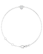 Pulseira Coração e Elos Clipe Elos em Ouro 14k com Diamantes Naturais