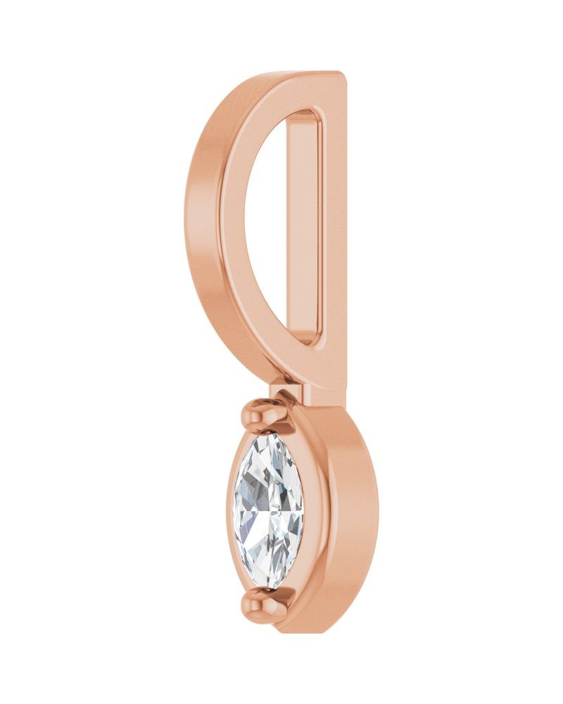 Pingente Solitário em Ouro 14k com Diamantes de Laboratório – Modelo 8