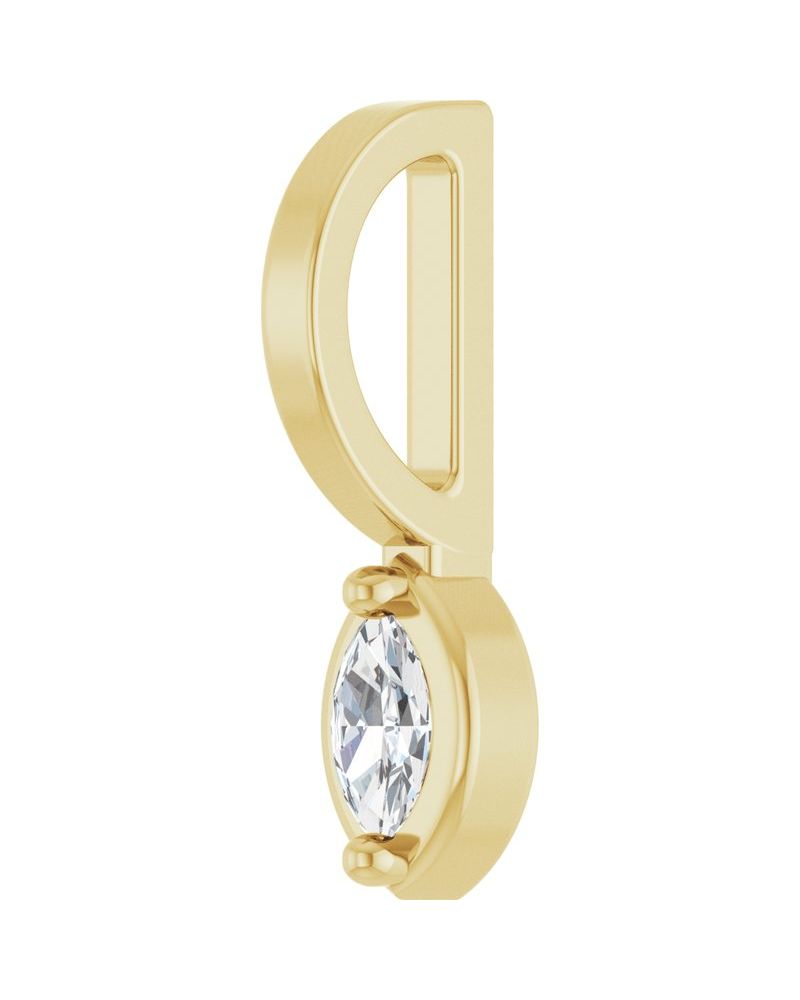 Pingente Solitário em Ouro 14k com Diamantes de Laboratório – Modelo 8