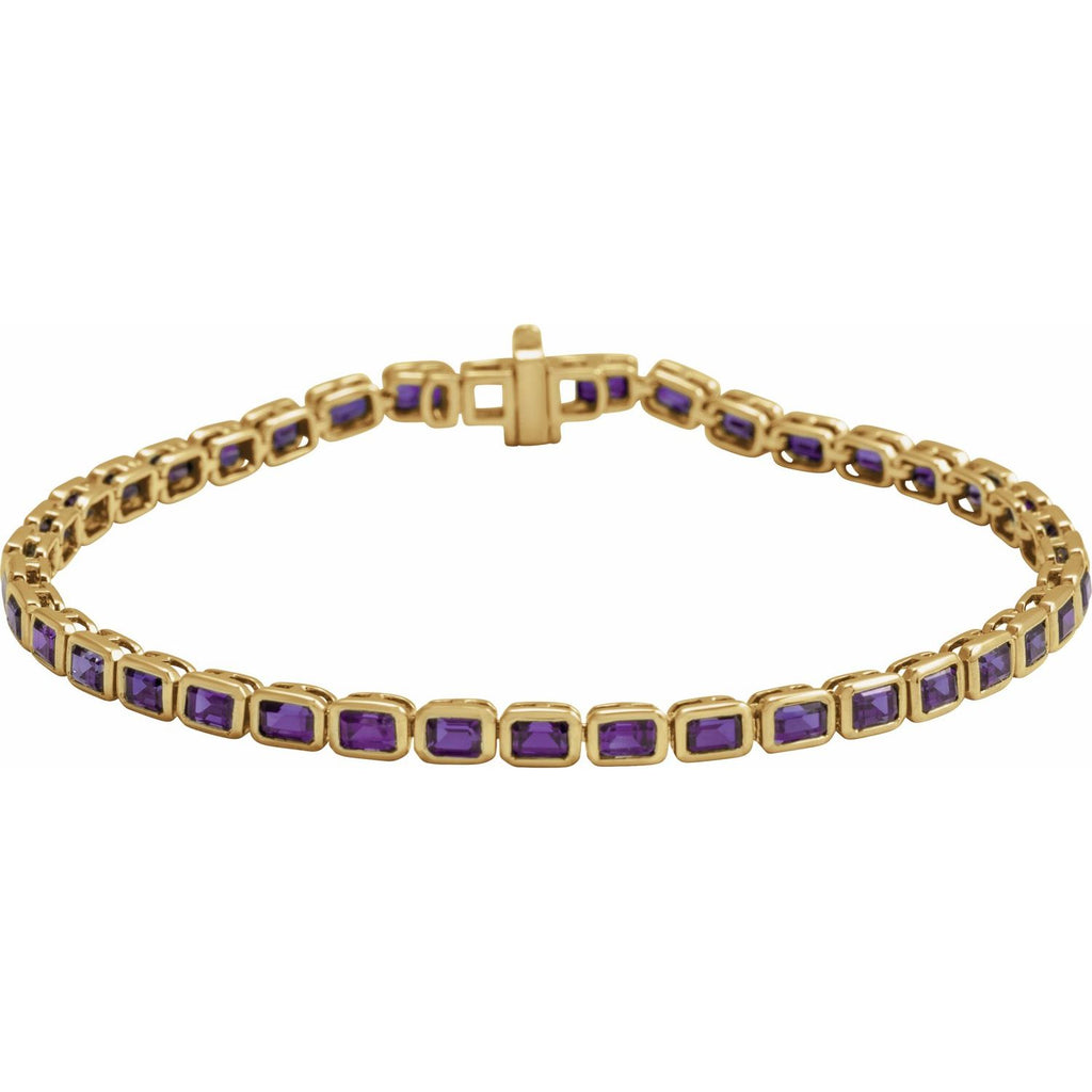 Pulseira riviera ametista – Ouro Amarelo 14k