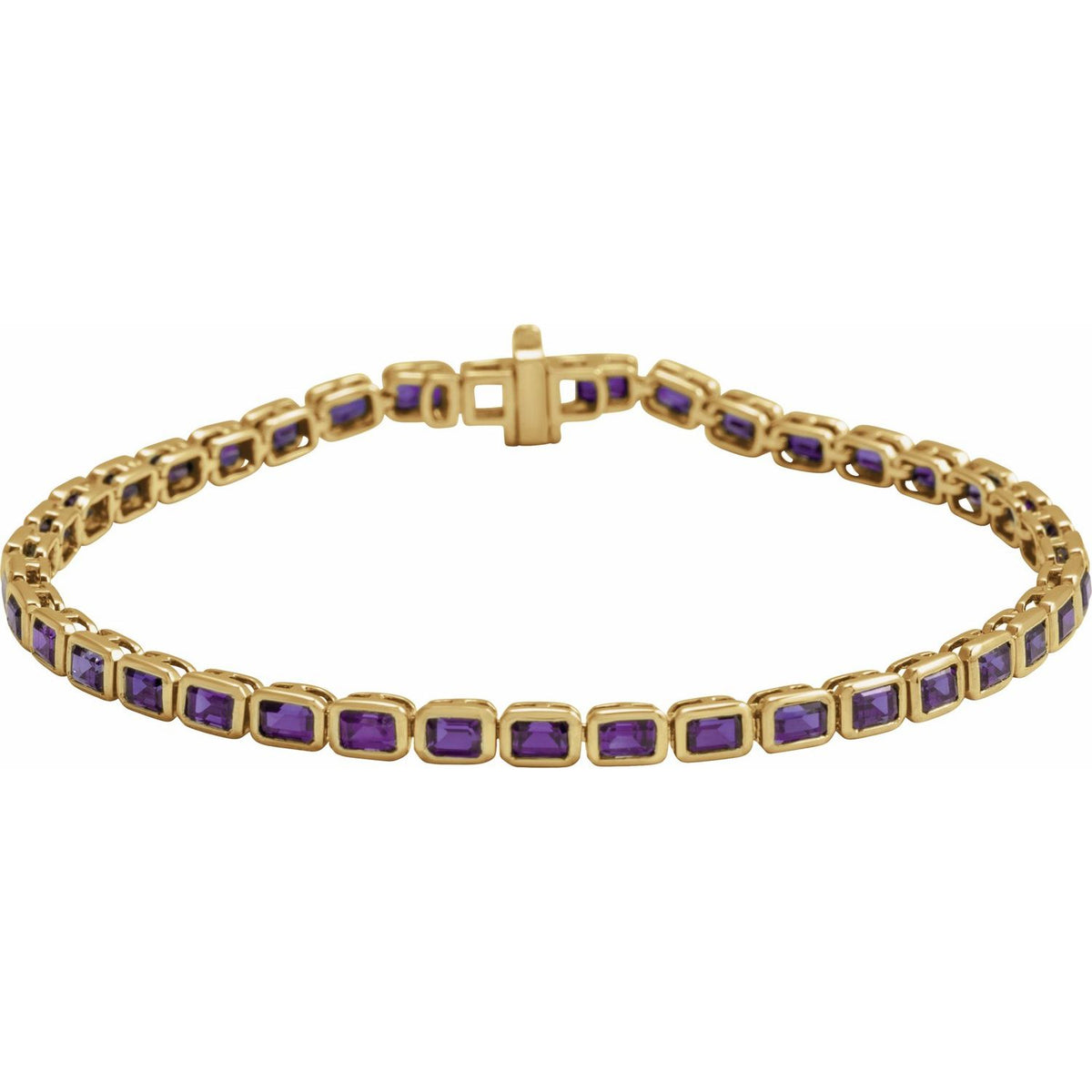 Pulseira riviera ametista – Ouro Amarelo 14k