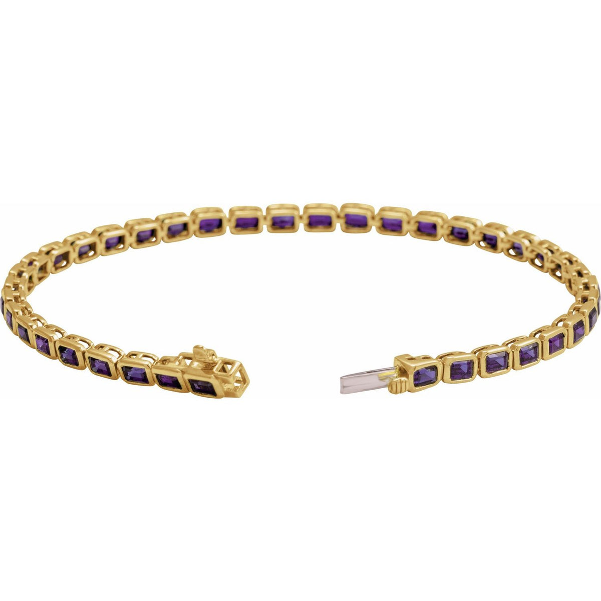 Pulseira riviera ametista – Ouro Amarelo 14k