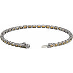 Pulseira riviera citrino – Ouro Branco 14k