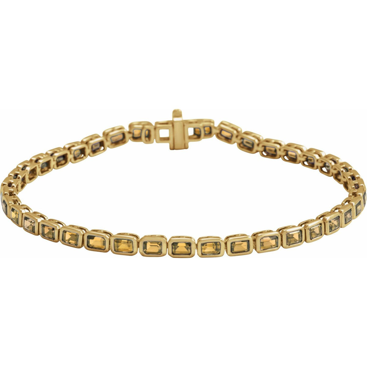 Pulseira riviera citrino – Ouro Amarelo 14k