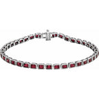 Pulseira riviera granada – Ouro Branco 14k