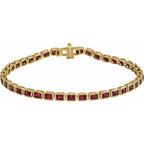 Pulseira riviera granada – Ouro Amarelo 14k