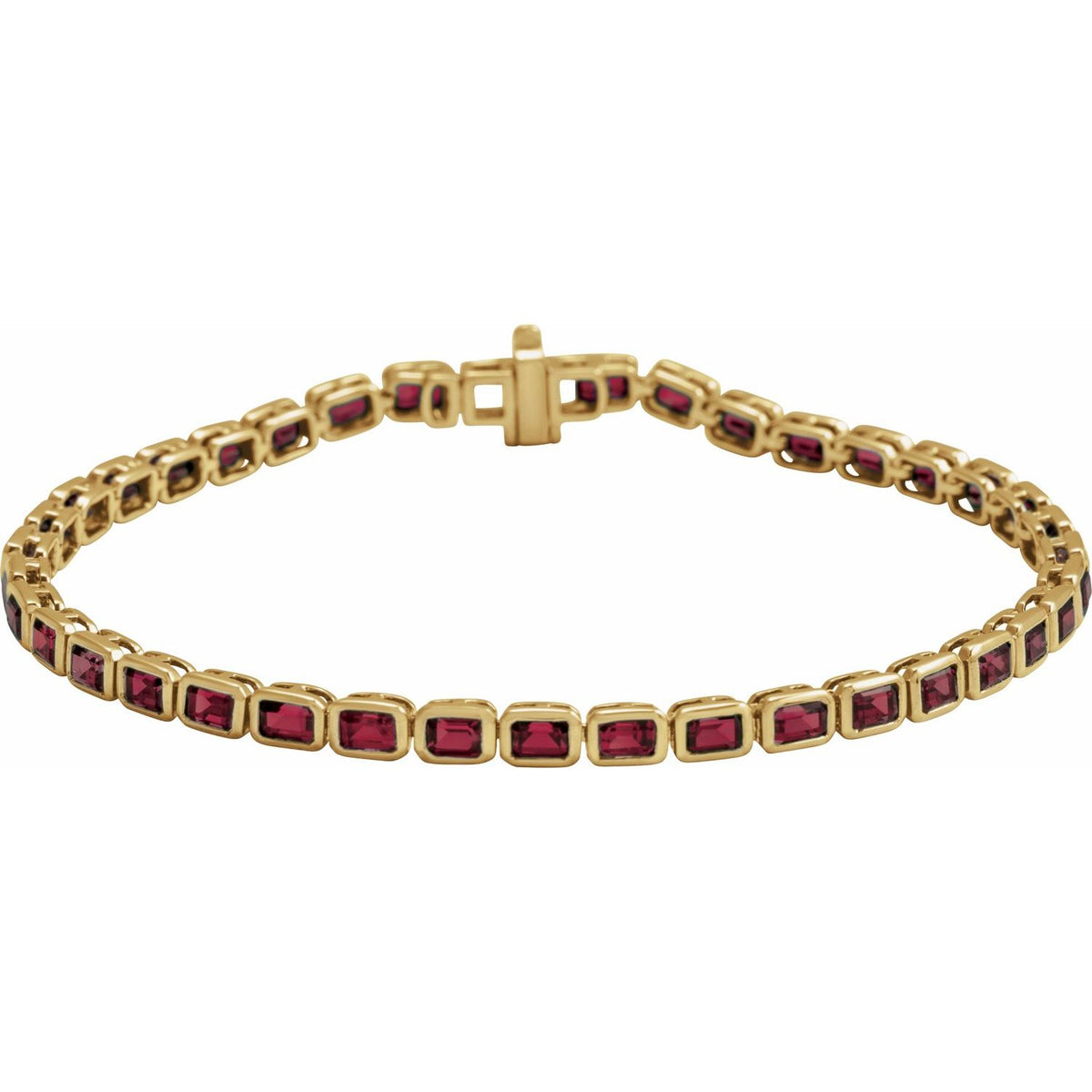 Pulseira riviera granada – Ouro Amarelo 14k