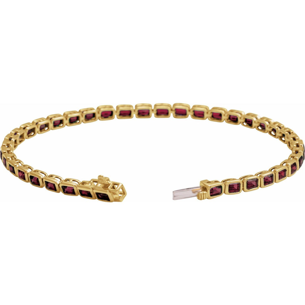 Pulseira riviera granada – Ouro Amarelo 14k