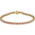 Pulseira riviera turmalina rosa – Ouro Amarelo 14k