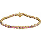 Pulseira riviera turmalina rosa – Ouro Amarelo 14k