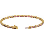 Pulseira riviera turmalina rosa – Ouro Amarelo 14k