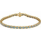 Pulseira riviera topázio azul – Ouro Amarelo 14k